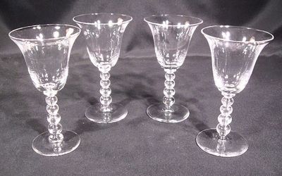 4 Imperial Glass Ohio Candlewick Claret Wine Glasses