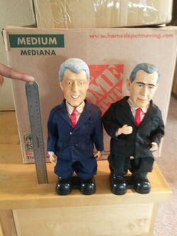 Vintage Clinton and Bush Dolls