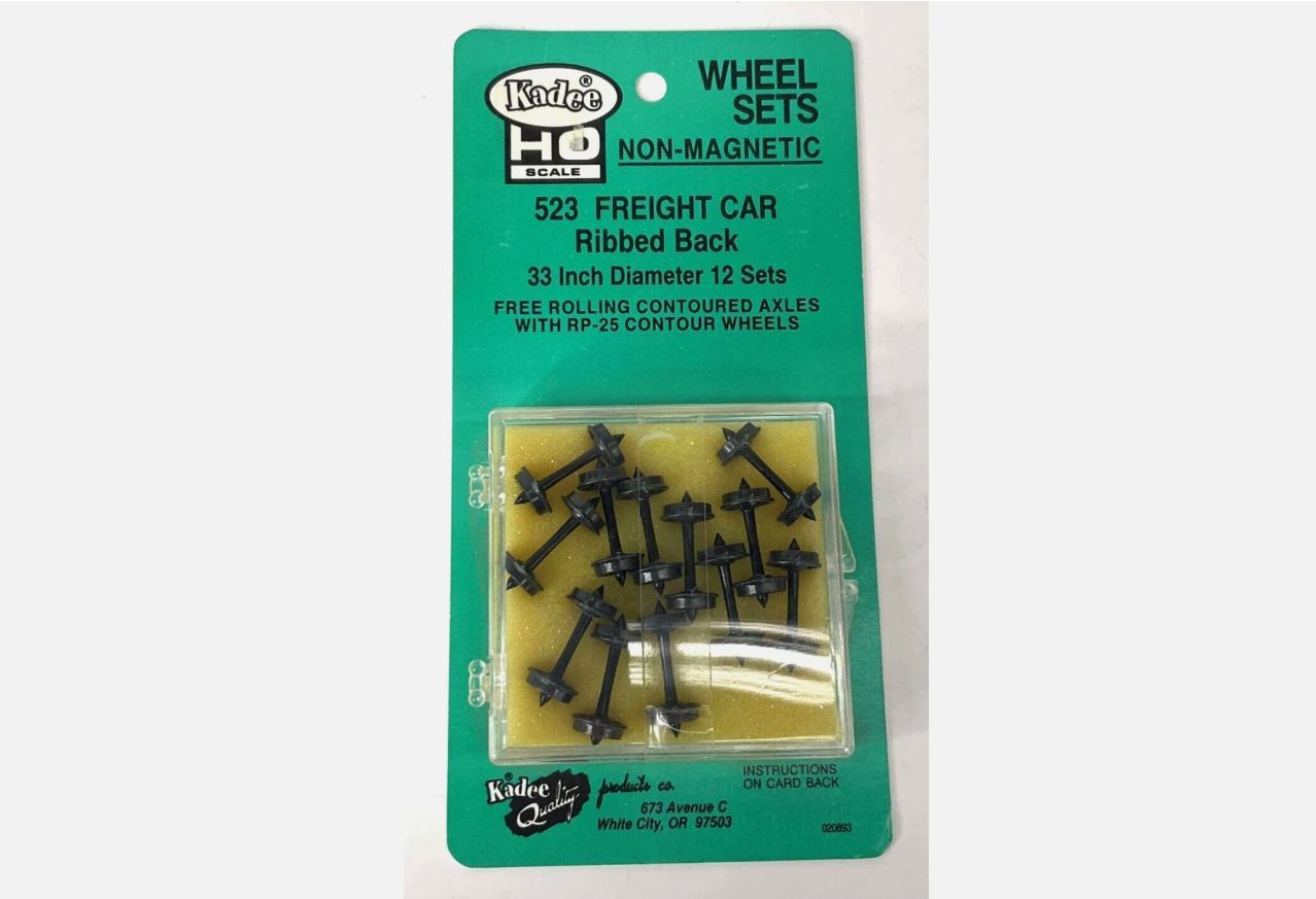 Kadee HO Scale Non Magnetic 523 Freight Car Ribbed Back 33" Diameter 12 Sets