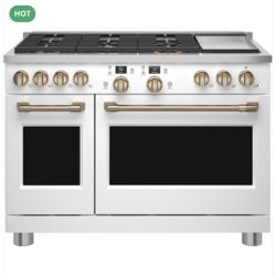 New: GE Cafe 48-inch Dual Fuel Range - Matte White