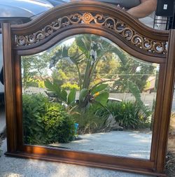 Large Ornate Wooden Dresser Mirror – Excellent Condition