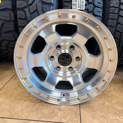 17" 6x139 Black Rhino Trooper Silver Machined Wheels
