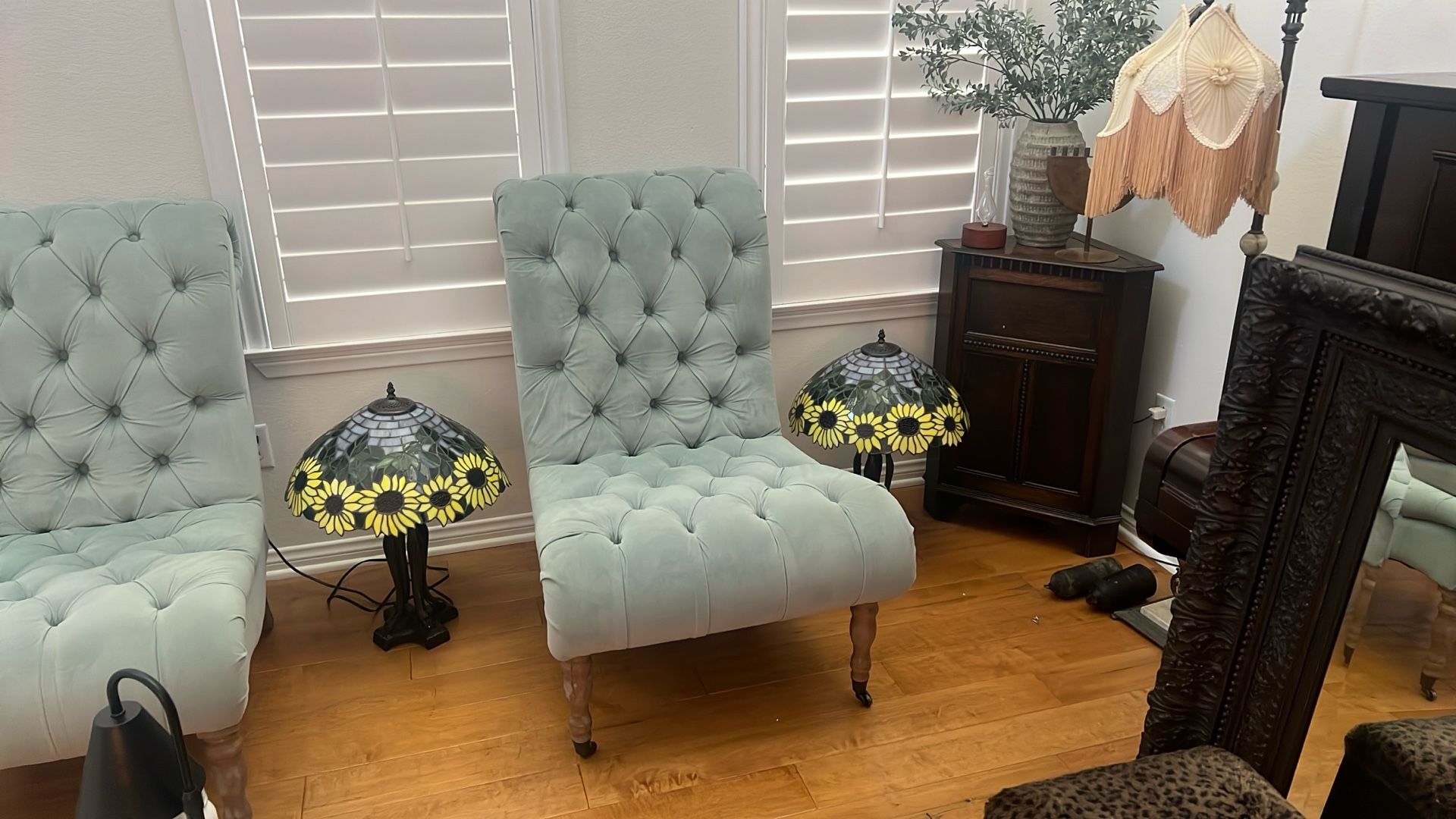 Matching Set Of Stained Glass Lamps