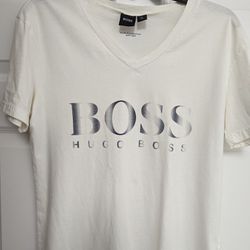Hugo Boss V-Neck T-shirt Size Medium Color White Men's