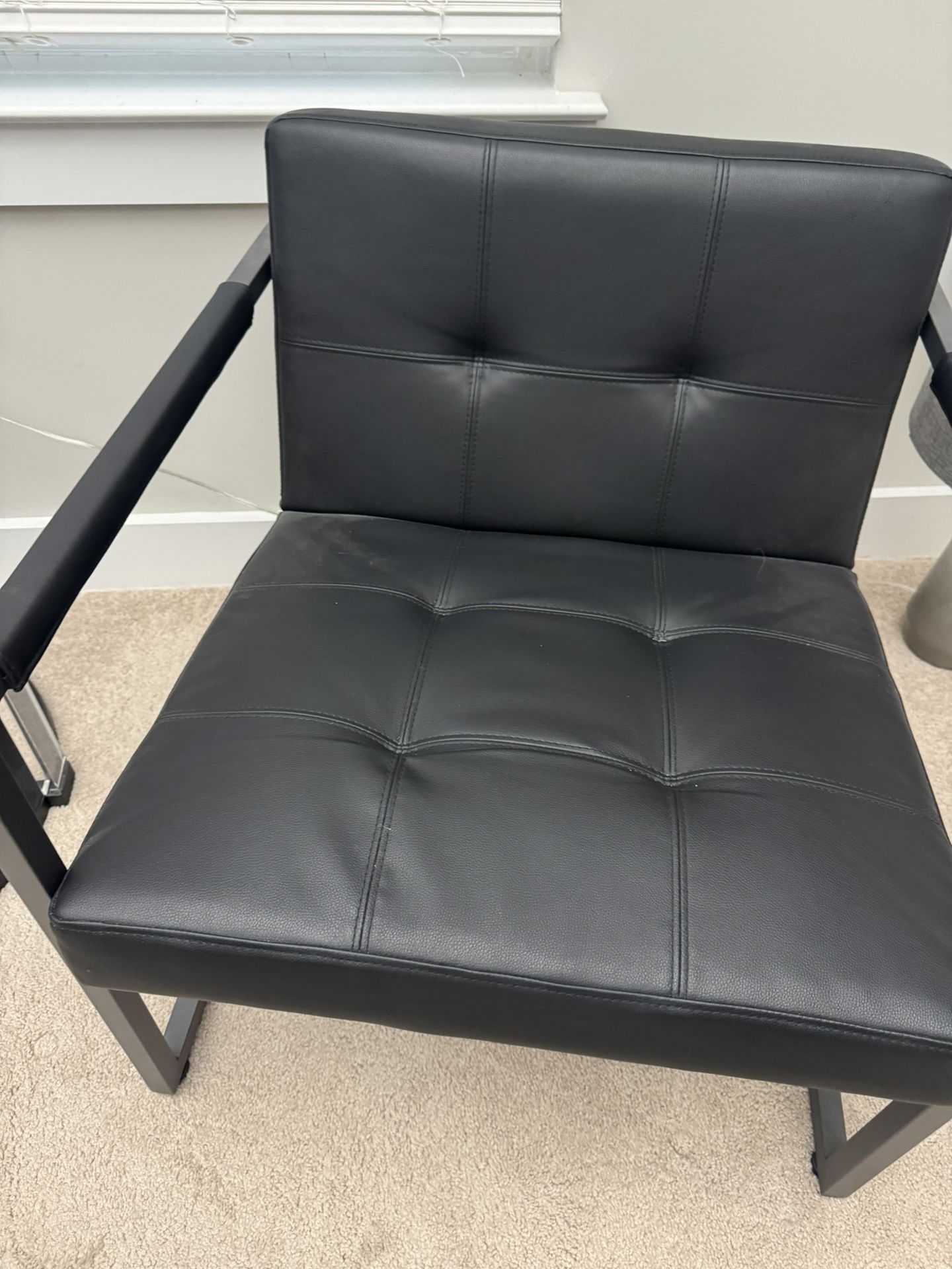 Faux Black Leather Side/accent Chairs