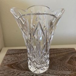 Waterford Crystal GLENFALL 6” Vase Wedge Cut Flared