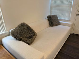 BRAND NEW NEVER USED!  Faible 99" White Performance Chenille Deep-Depth Fabric Sofa