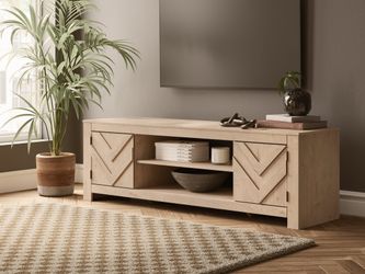 Cayboni Tan LG TV Stand w/Fireplace Option