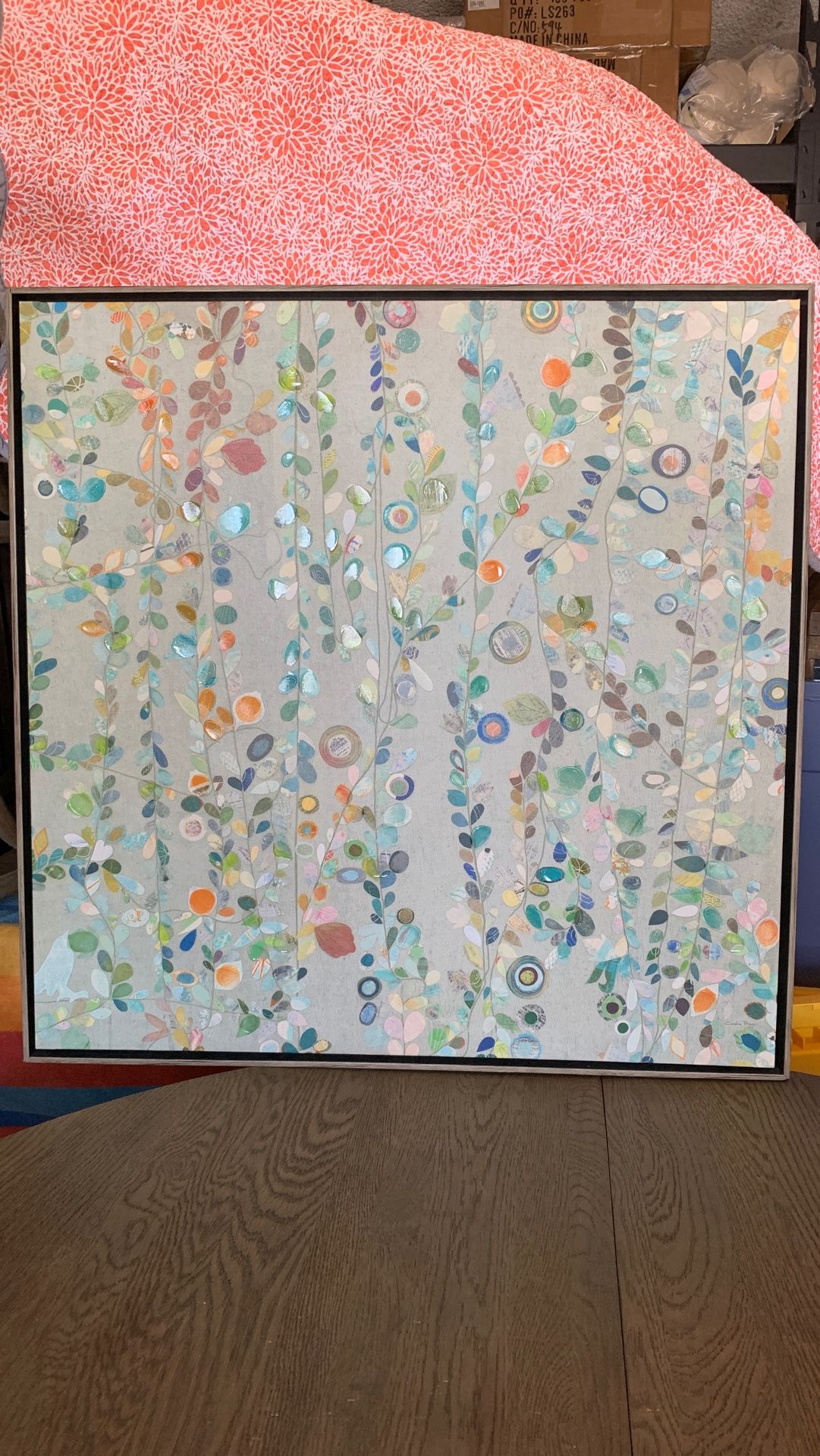 Fun 28” square wall art canvas Framed Art Kids Girls Room