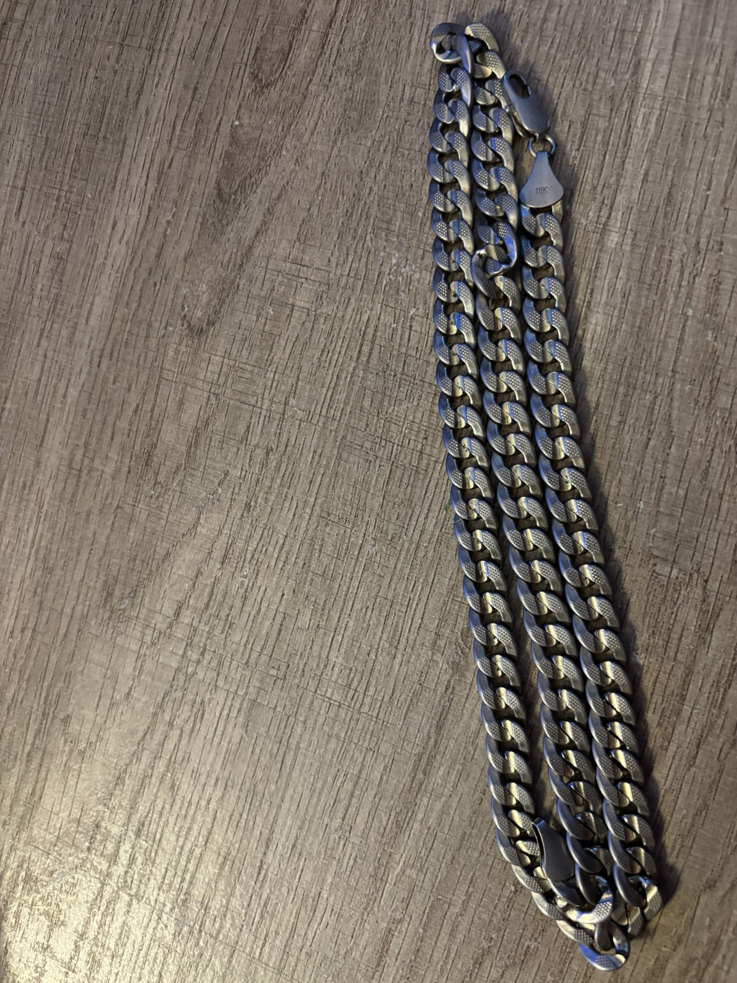 18K 925 Sterling Silver Cuban Link