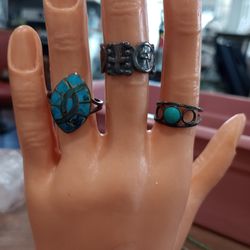 Real Sterling Silver, turquoise ,Size 7 