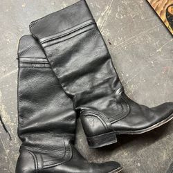 Black Leather Frye Melissa Trapunto Boots - Size 6 