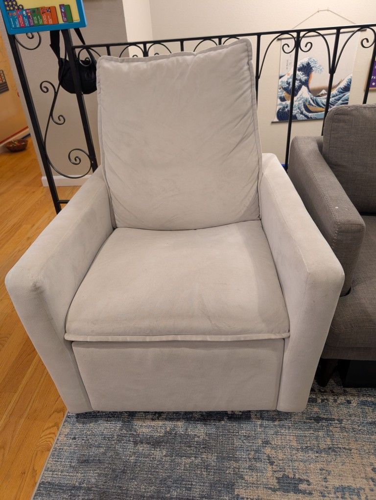 Pottery barn Light Grey nursing Swivel Glider Recliner