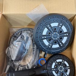 Shower Head and Handle Matte Black