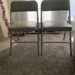 Padded Metal Folding Chairs, (2) For 50 