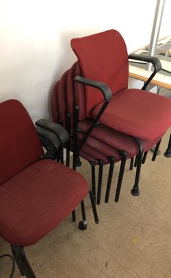 Red office chairs 9qty
