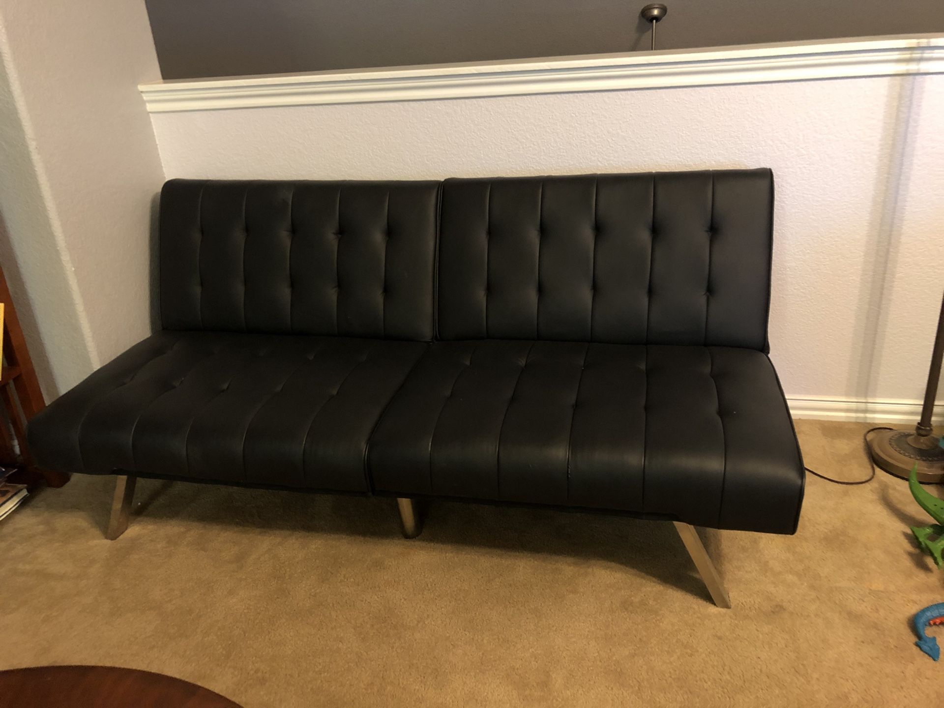 Futon leather couch great condition