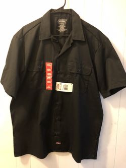 Black Color Short Sleeve Dickies Work Shirt Size Large New