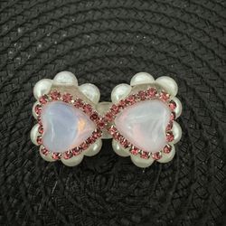 Detailed Double Heart Bow Shape Bead