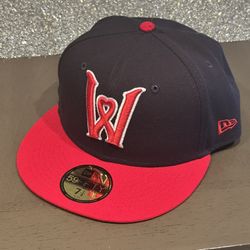 Men's New Era Red Worcester Red Sox Authentic 59FIFTY Hat Blue Red Size 7 1/4