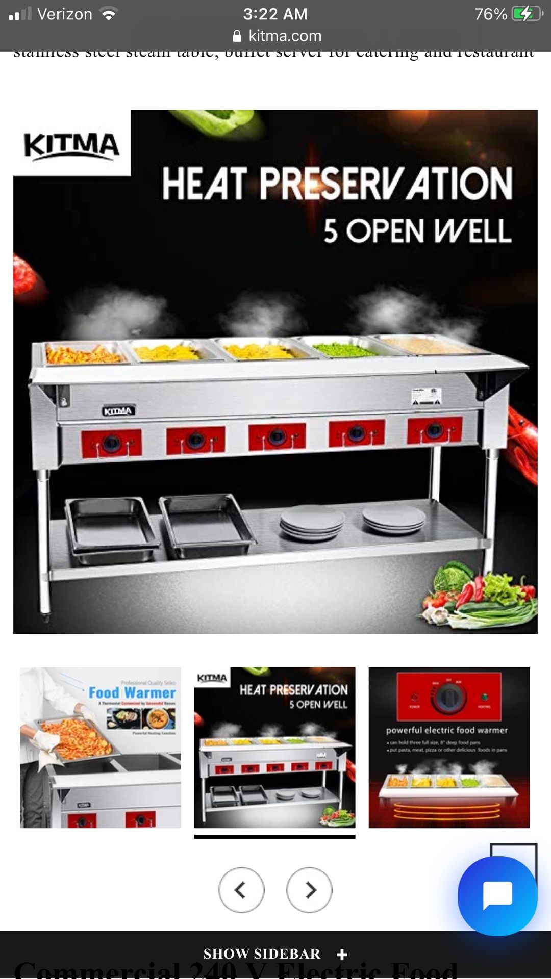 Heat preservation stainless steel buffet table