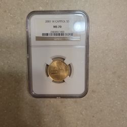 2001 W Capitol $5 Gold Coin. Graded 