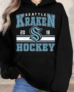 Sale****Seattle Kraken Black vintage style  poly hoodies ***READ BELOW
