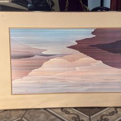 "Abstract Mountainous Landscape" or "Serenity in Lines" 40x27