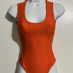 Trussardi Collection Orange Bodysuit Size M