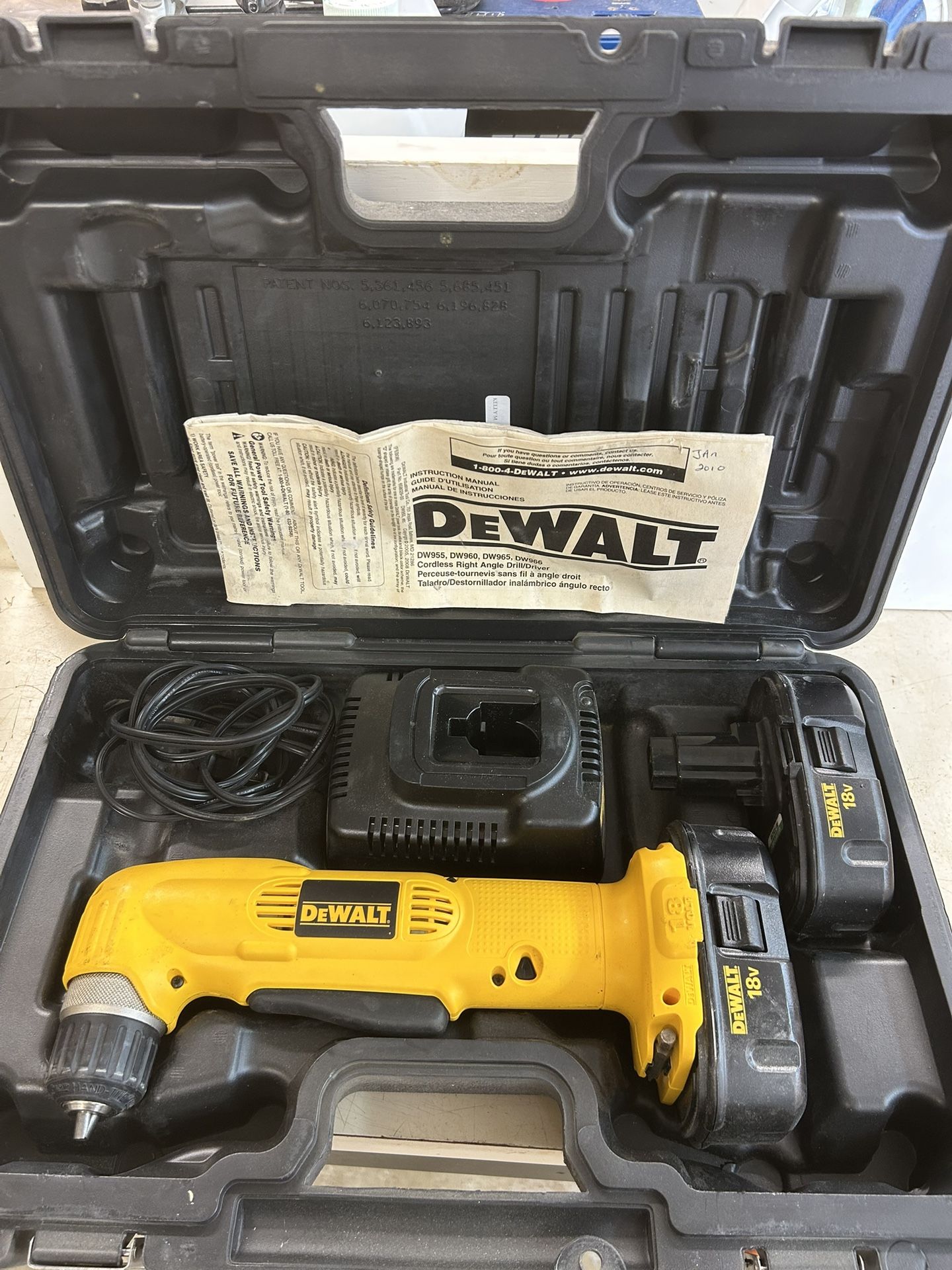 DeWalt DW960 18V, 3/8" Right Angle Drill