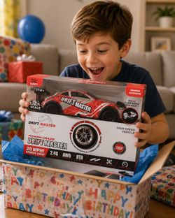Power Craze Drift Master Remote Control Car, Red and White, 1:24 Scale RC Drift