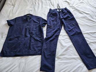 Navy Blue XS Figs Scrubs Set