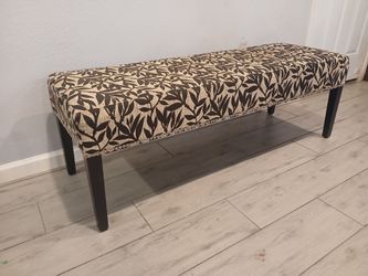 Upholstered Accent Bench with Leaf Print