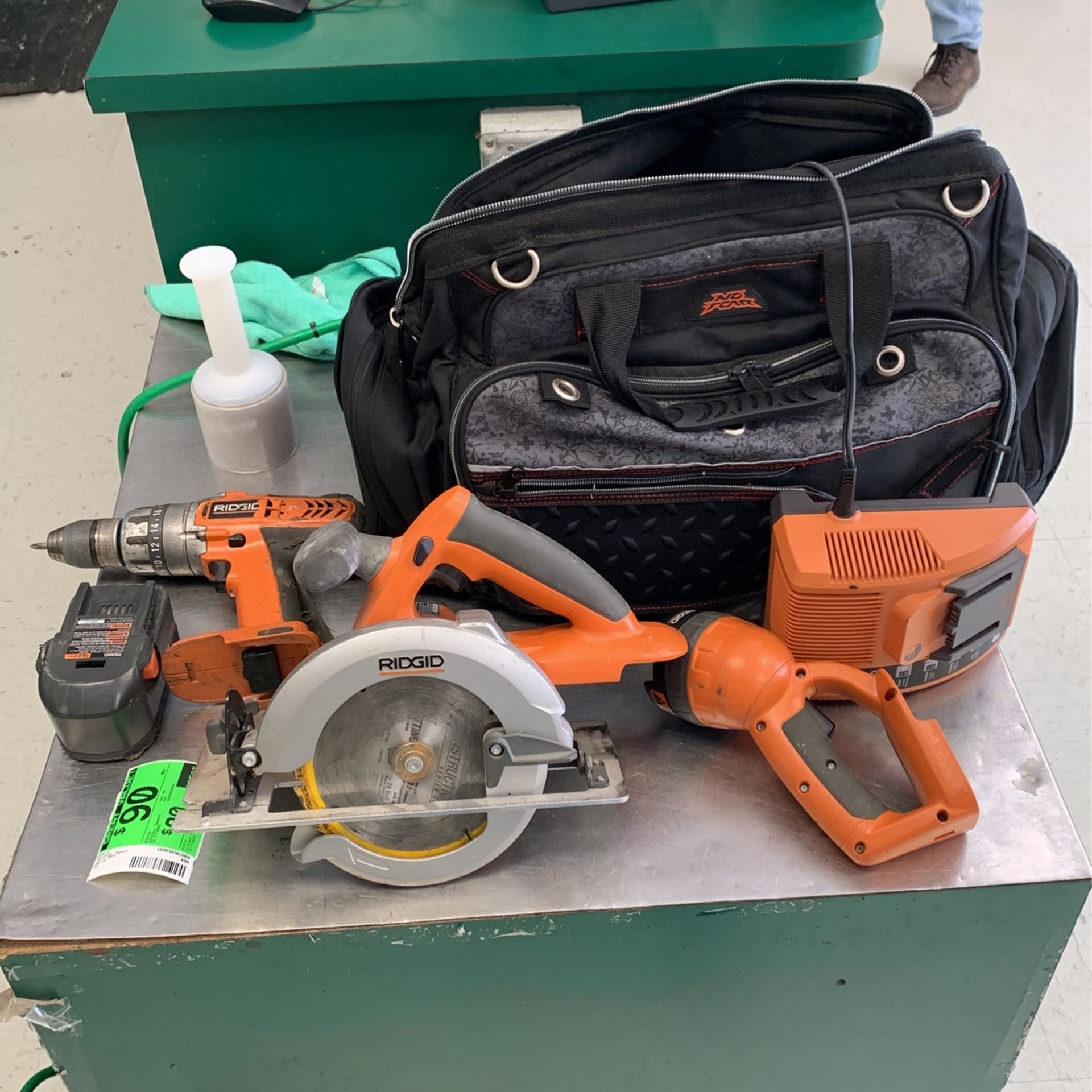 Ridgid 3 Pc Cordless Combo Battery Charger Bag