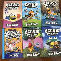 CAT KID COMIC CLUB (5 Books) And CAPTAIN UNDERPANTS (1 Book)