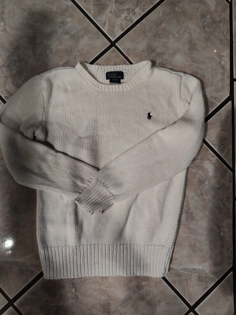 Polo by Ralph Lauren White Sweater Size M(10-12)