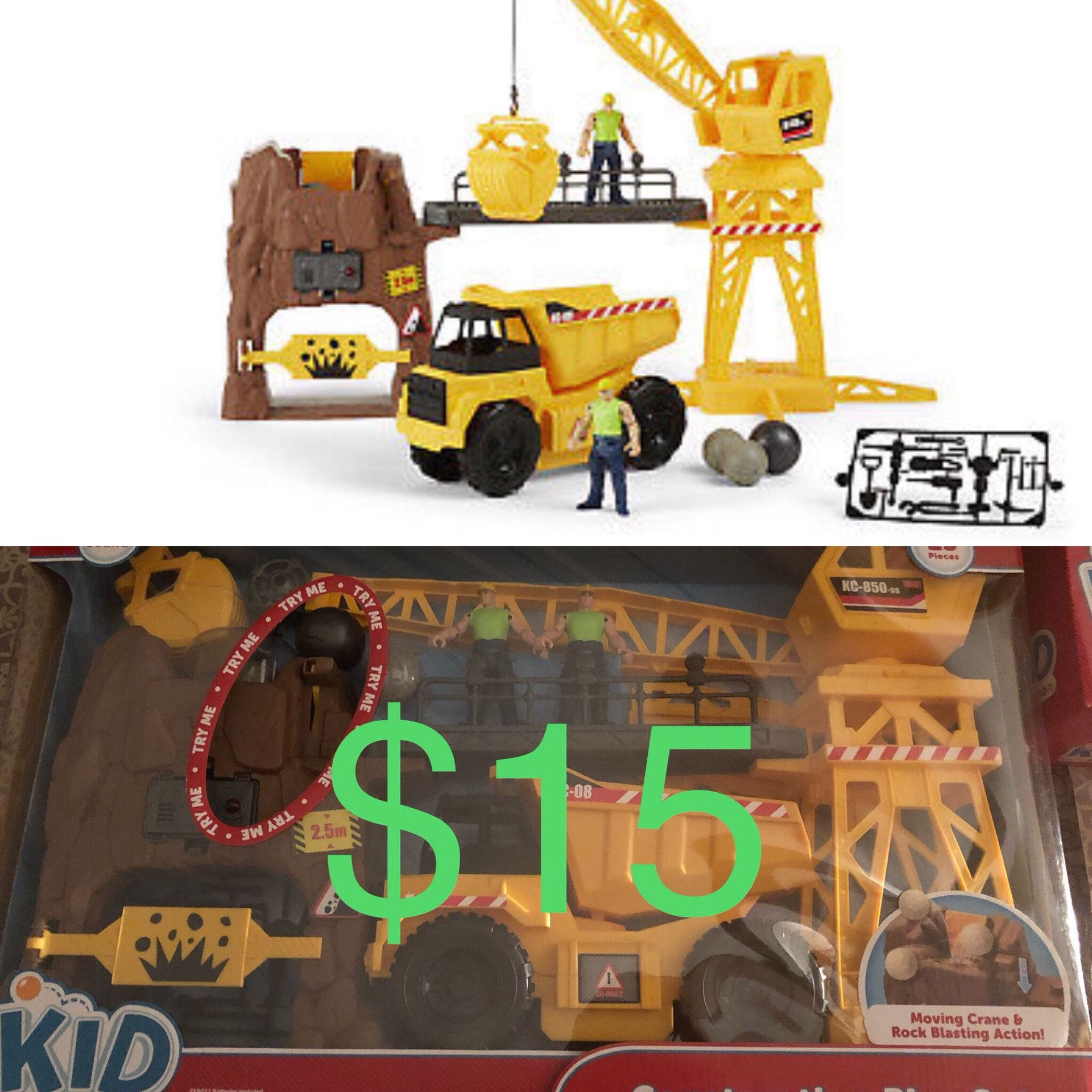 Kid connection fire truck and construction play set