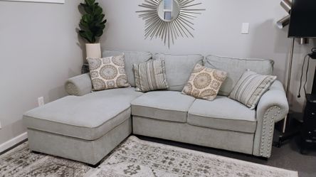 3-Pc Living Room Set – Sleeper Sectional + Chair + Ottoman