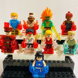 Street Fighter Ryu Ken Chun-Li 9pc Capcom Gaming Minifigures LEGO Compatible
