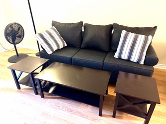 Sofa, two side tables and a coffee table