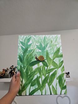 Plant with Snail Painting