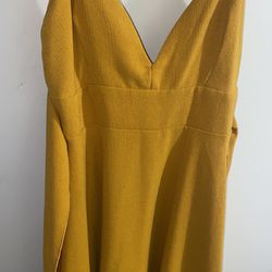 Yellow Medium Spring Dress 