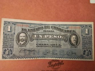 Chihuahua,1 peso coleccion de 1914