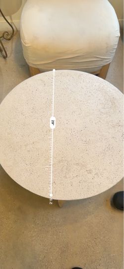 Round Stone Textured Side Table