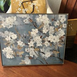Large Framed Cherry Blossom Painting