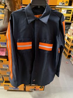 Navy Blue Shirt With Orange Reflectors Large