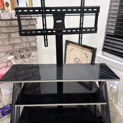 Black Glass TV Stand For 40 - 65” Flat Screen TV