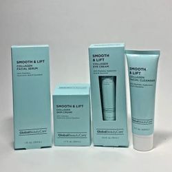 Global Beauty Care Smooth & Lift Collagen Facial Serum & Cleanser - Lot of 4