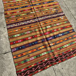 Handmade Turkish embroidered kilim