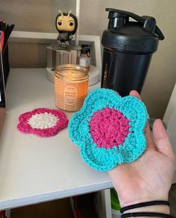 Crocheted Flower Coasters